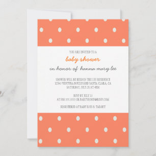 Orange Polka Dot Kinderdusche Einladung