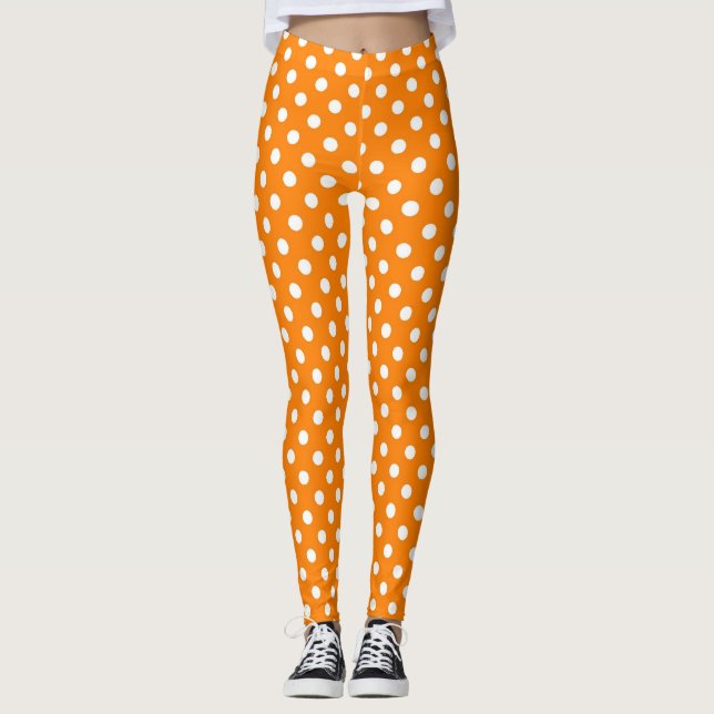 Orange Polka Dot Leggings (Vorderseite)