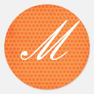 Orange Polka Dot Mit Monogramm Sticker