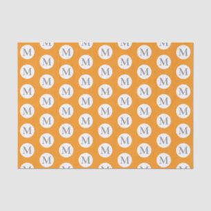 Orange Polka Dot Monogram Seidenpapier