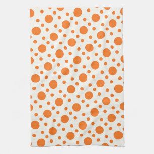 Orange Polka Dot Retro Design Küchentücher
