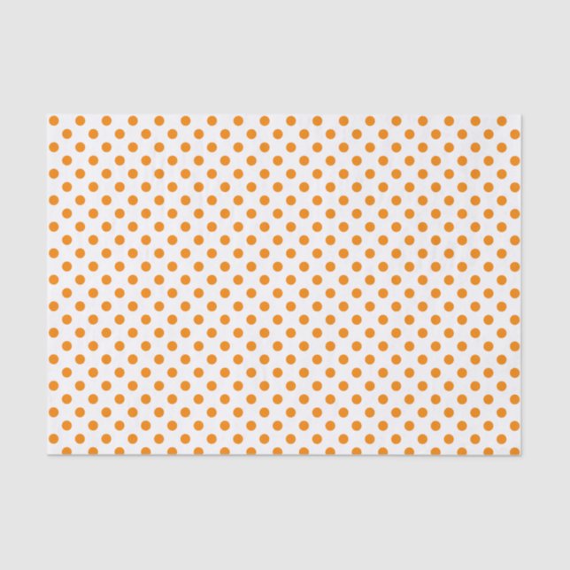 Orange Polka Dot Weißzungenpapier Seidenpapier (Vorderseite)