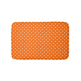 Orange Polka Dots Bath Mat Badematte