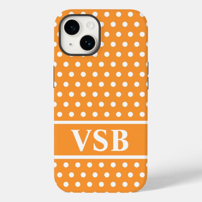 Orange Polka Dots Case-Mate iPhone Hülle (Rückseite)