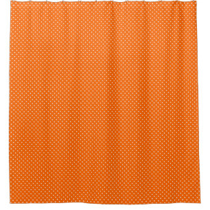 Orange Polka Dots Duschvorhang