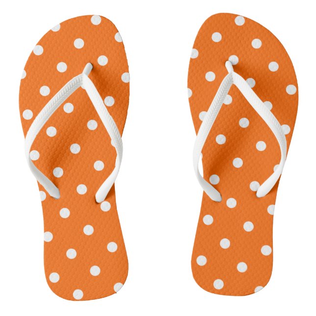 Orange Polka Dots Flip Flops (Fußbett)