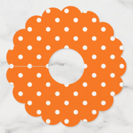 Orange Polka Dots Paper Weinglas Tags