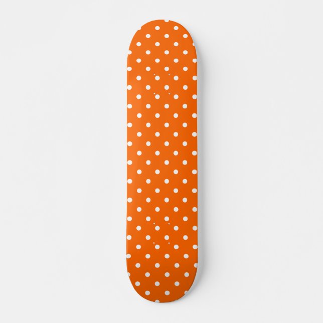 Orange Polka Dots Skateboard Deck (Vorne)
