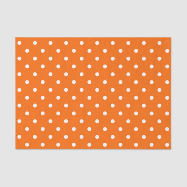 Orange Polka Dots Tissue Paper Seidenpapier (Vorderseite)