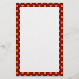 Orange Polka Dotted Stationery Briefpapier