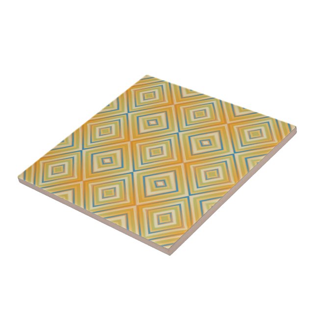 Orange Pop Alternative Diamantmuster  Fliese (Seite)