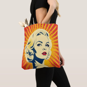 Orange Pop Art Blondine