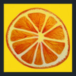 Orange Pop Art Citrus Aquarellkunst Poster<br><div class="desc">Ein originelles Design von Sacha Grossel aus einer großen makro-saftig orangefarbenen Scheibe,  die mit Aquarell und einem zitrusgelben Hintergrund verziert ist. Diese riesige Pop-Orange würde sich perfekt für eine Zuhause oder ein Café eignen,  um die Wände farbenfroh zu gestalten. Ideal für Liebhaber der Fruchtkunst.</div>