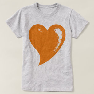 Orange Pop Art Heart T-Shirt
