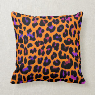 Orange Pop-Leopard-Druck-Kissen Kissen