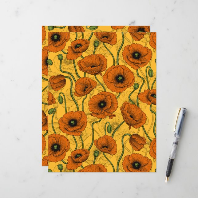 Orange Poppies (Vorderseite/Rückseite Beispiel)