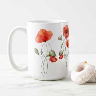 Orange Poppies auf Weiß Kaffeetasse
