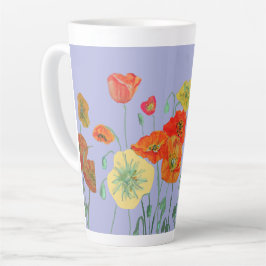 Orange Poppies Blumenkohl Blume Pastel lila Lilac Milchtasse