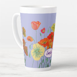 Orange Poppies Blumenkohl Blume Pastel lila Lilac Milchtasse