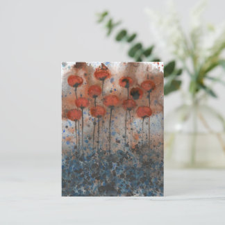 Orange Poppies Frische Pasta machen Postkarte