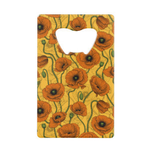 Orange Poppies Geldbeutel Flaschenöffner