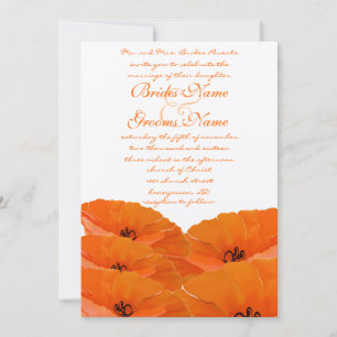 Orange Poppies Hochzeitseinladung Einladung