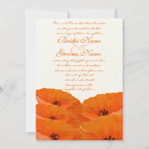 Orange Poppies Hochzeitseinladung Einladung