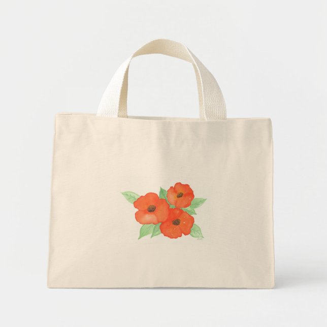 Orange Poppies Mini Stoffbeutel (Vorne)