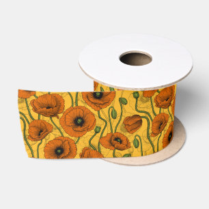 Orange Poppies Satinband