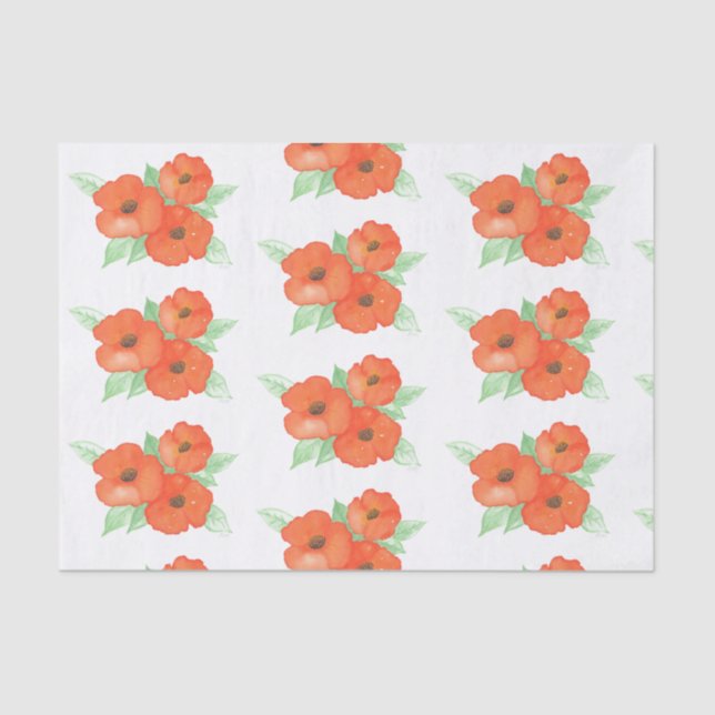 Orange Poppies Seidenpapier (Vorderseite)