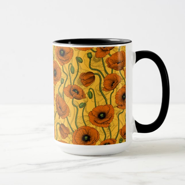 Orange Poppies Tasse (Rechts)
