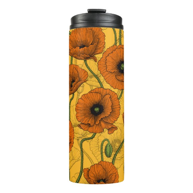 Orange Poppies Thermosbecher (Vorderseite)