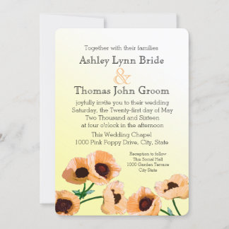 Orange Poppies Wedding Einladung