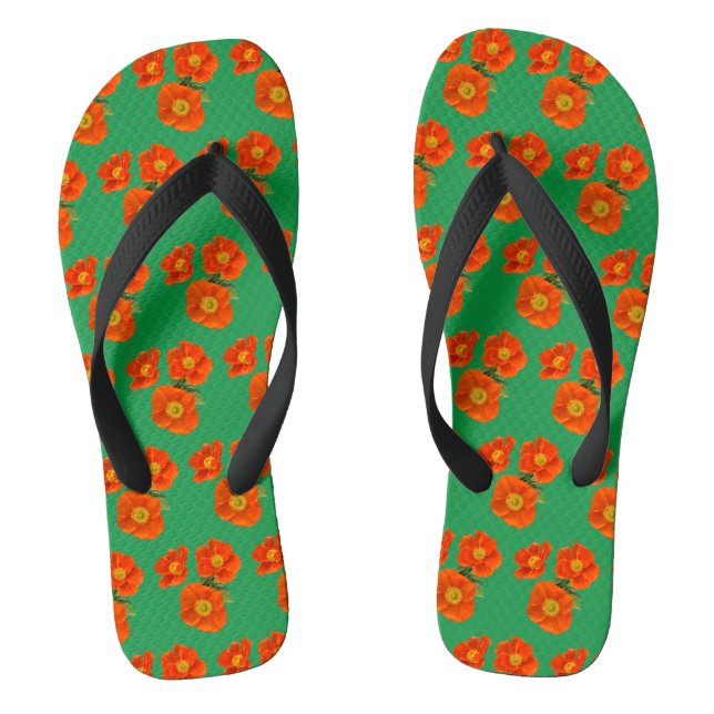 Orange Poppy Blume Flip Flops (Fußbett)