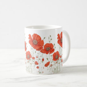 Orange Poppy Blume Kaffeetasse