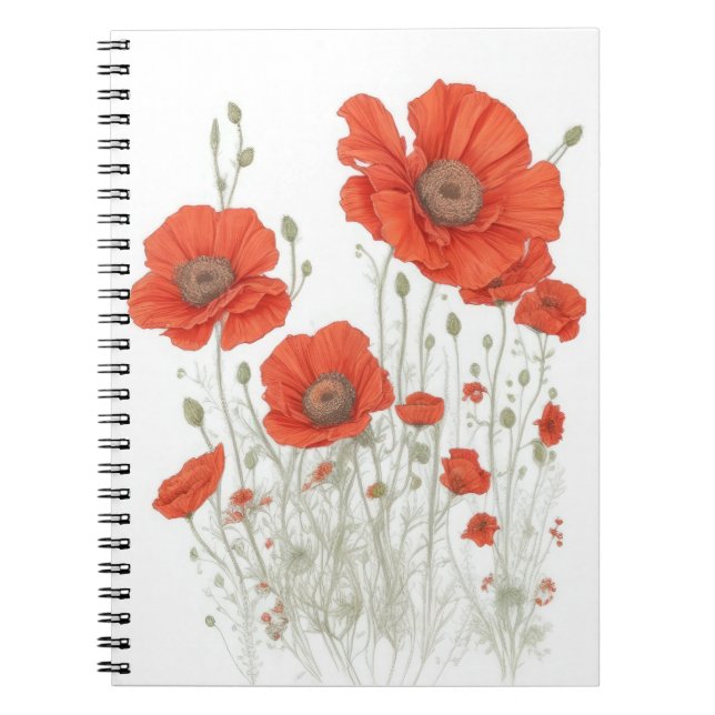 Orange Poppy Blume Notizblock (Vorderseite)
