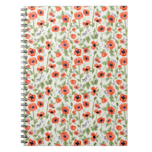 Orange Poppy Blume Notizblock