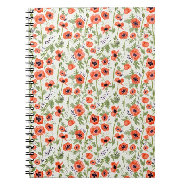 Orange Poppy Blume Notizblock (Vorderseite)