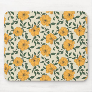 Orange Poppy Blume Pattern Mousepad