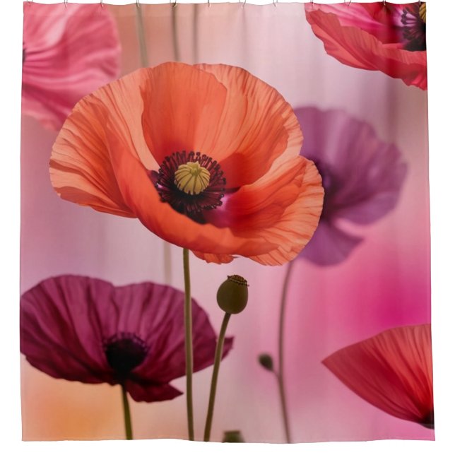 Orange Poppy Duschvorhang (Vorderseite)
