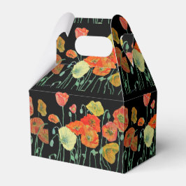 Orange Poppy Floral Wedding Cake Favor Box Geschenkschachtel