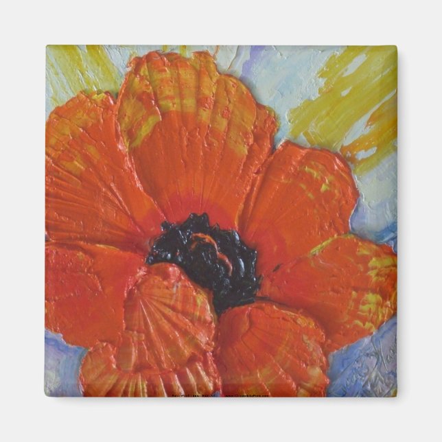 Orange Poppy Magnet (Vorne)
