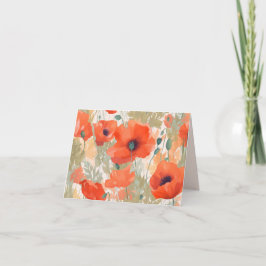 Orange Poppy Meadow Dankeskarte