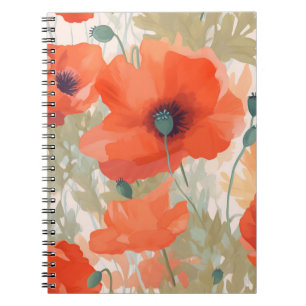 Orange Poppy Meadow Notizblock