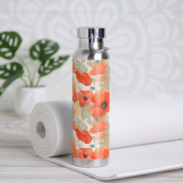 Orange Poppy Meadow Trinkflasche