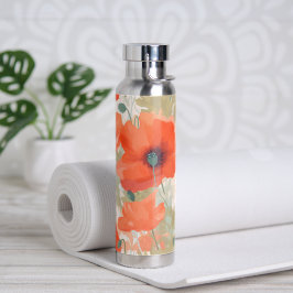 Orange Poppy Meadow Trinkflasche