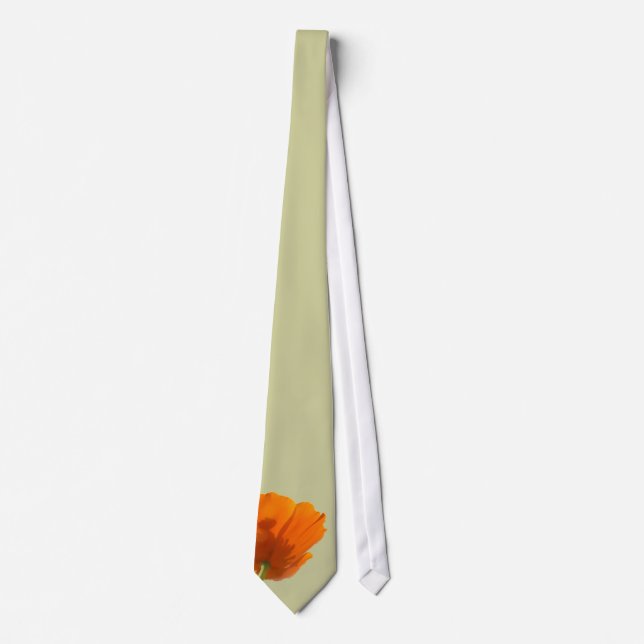 Orange Poppy Men's Wedding Krawatte (Vorderseite)