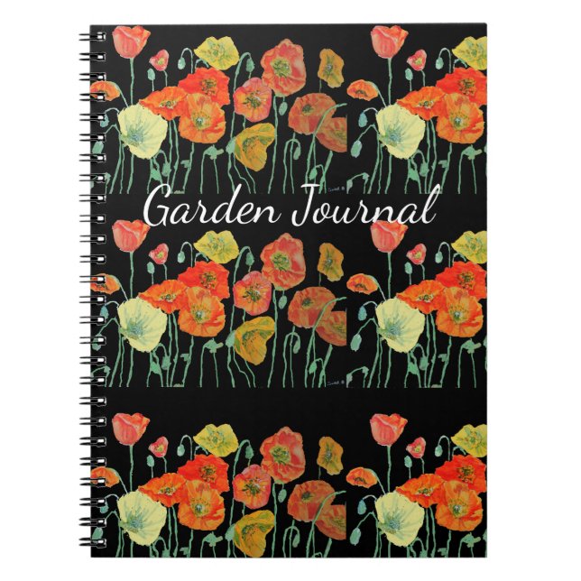 Orange Poppy Poppies Floral Garden Journal Book Notizblock (Vorderseite)