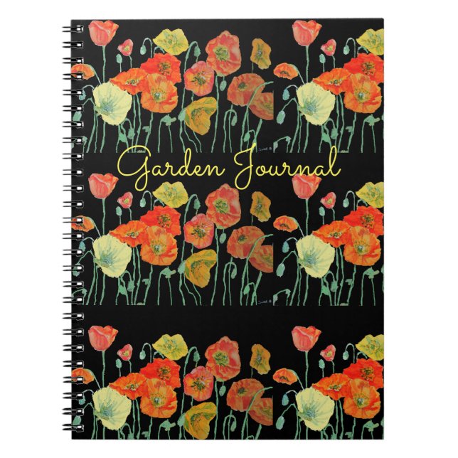 Orange Poppy Poppies Floral Garden Journal Book Notizblock (Vorderseite)
