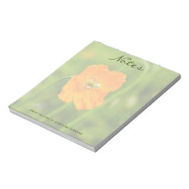 Orange Poppy Real Nature Blume Foto Individuelle N Notizblock